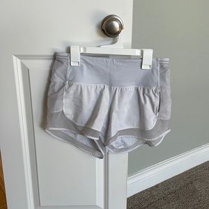 White lulu lemon shorts